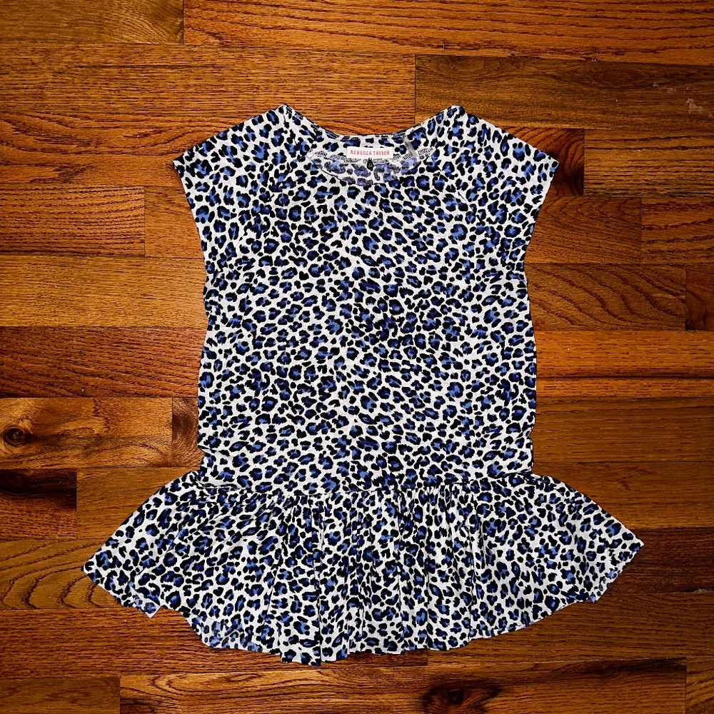 Rebecca Taylor Blue Animal Print Sleeveless Blouse Size M.